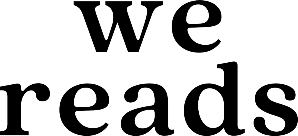 Logo for We Reads, in a serif font